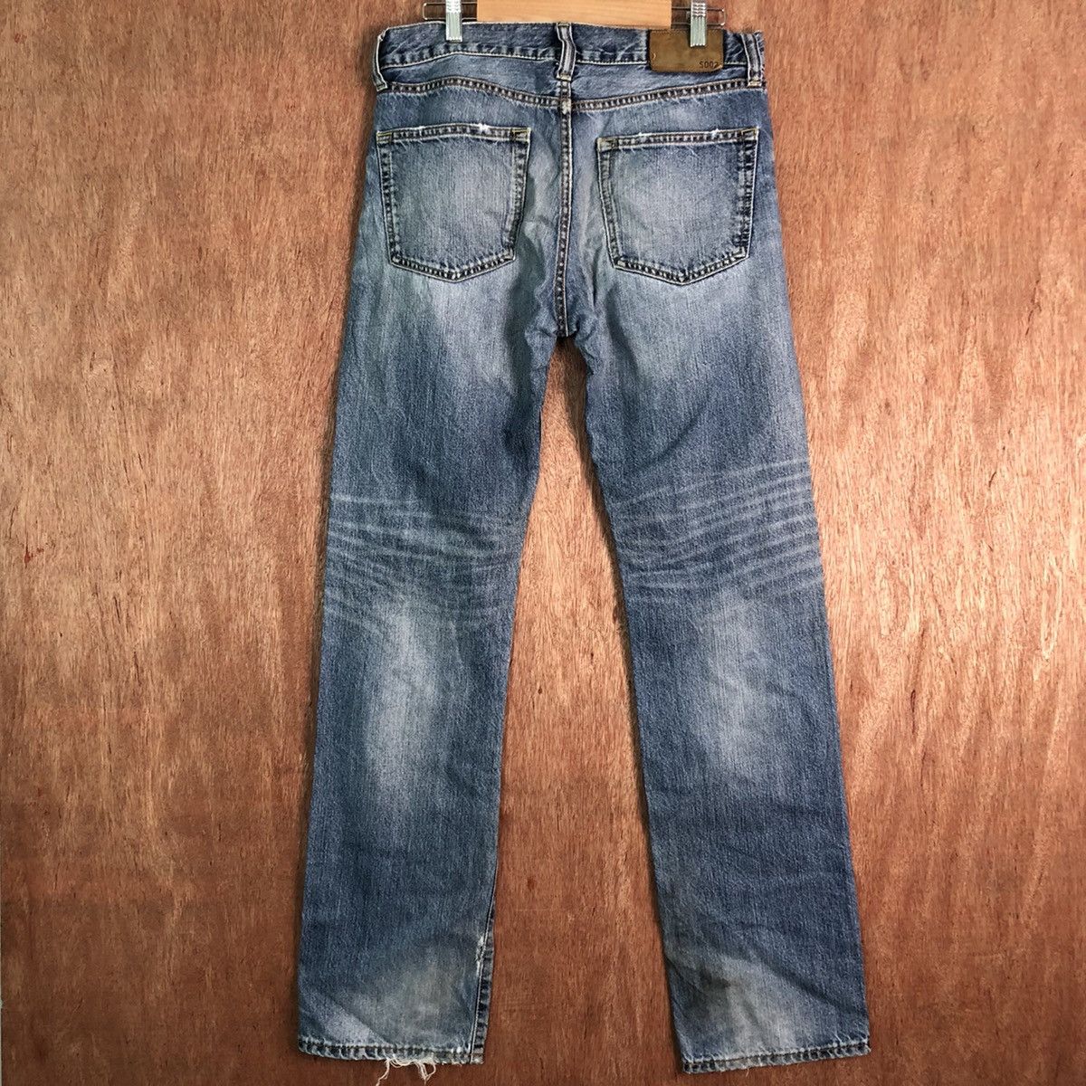 Uniqlo DLL Japan UJ Blue Distressed Denim Pants #c154 Size US 31 - 8 Thumbnail