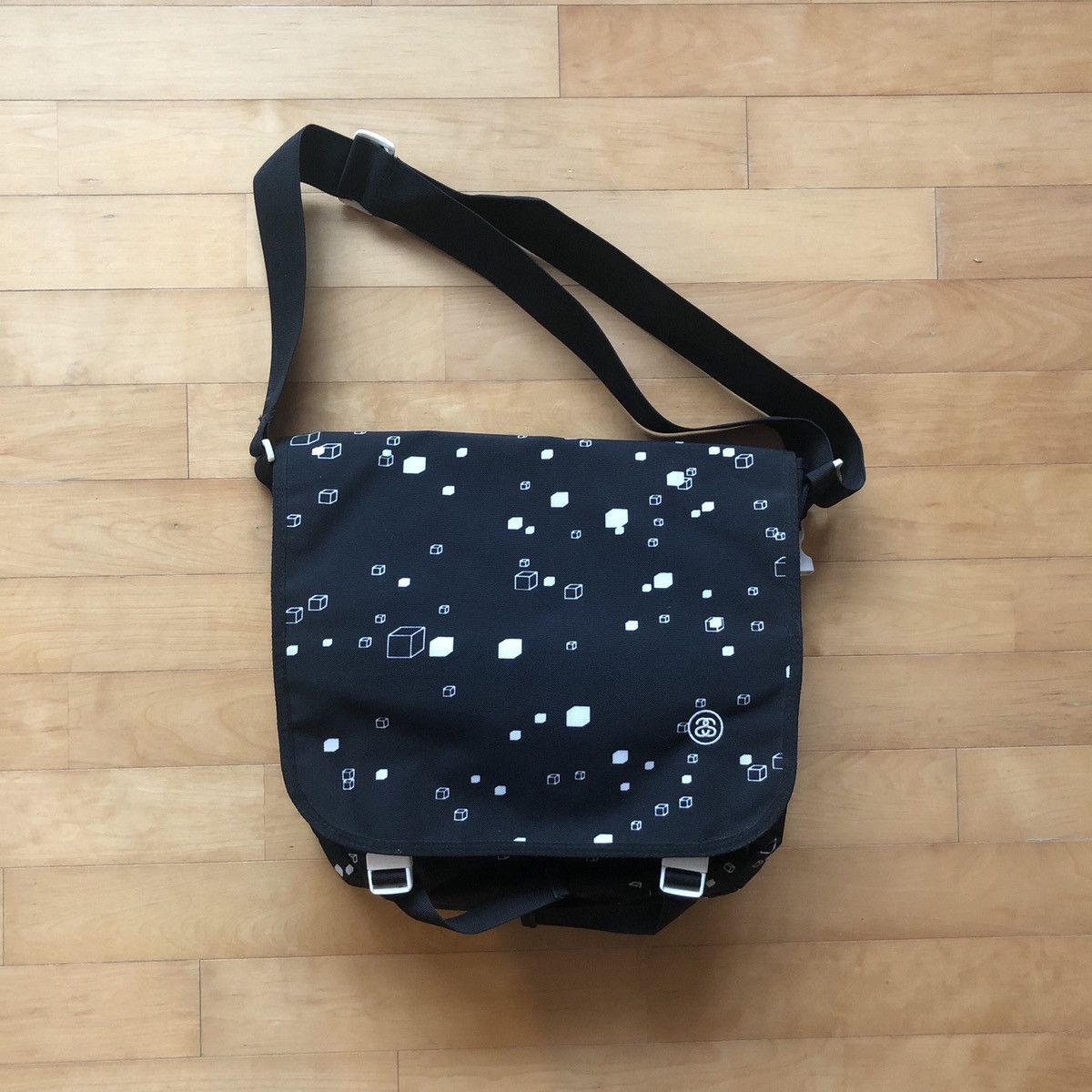 image of Vintage Stussy Messenger Bag in Black, Men's
