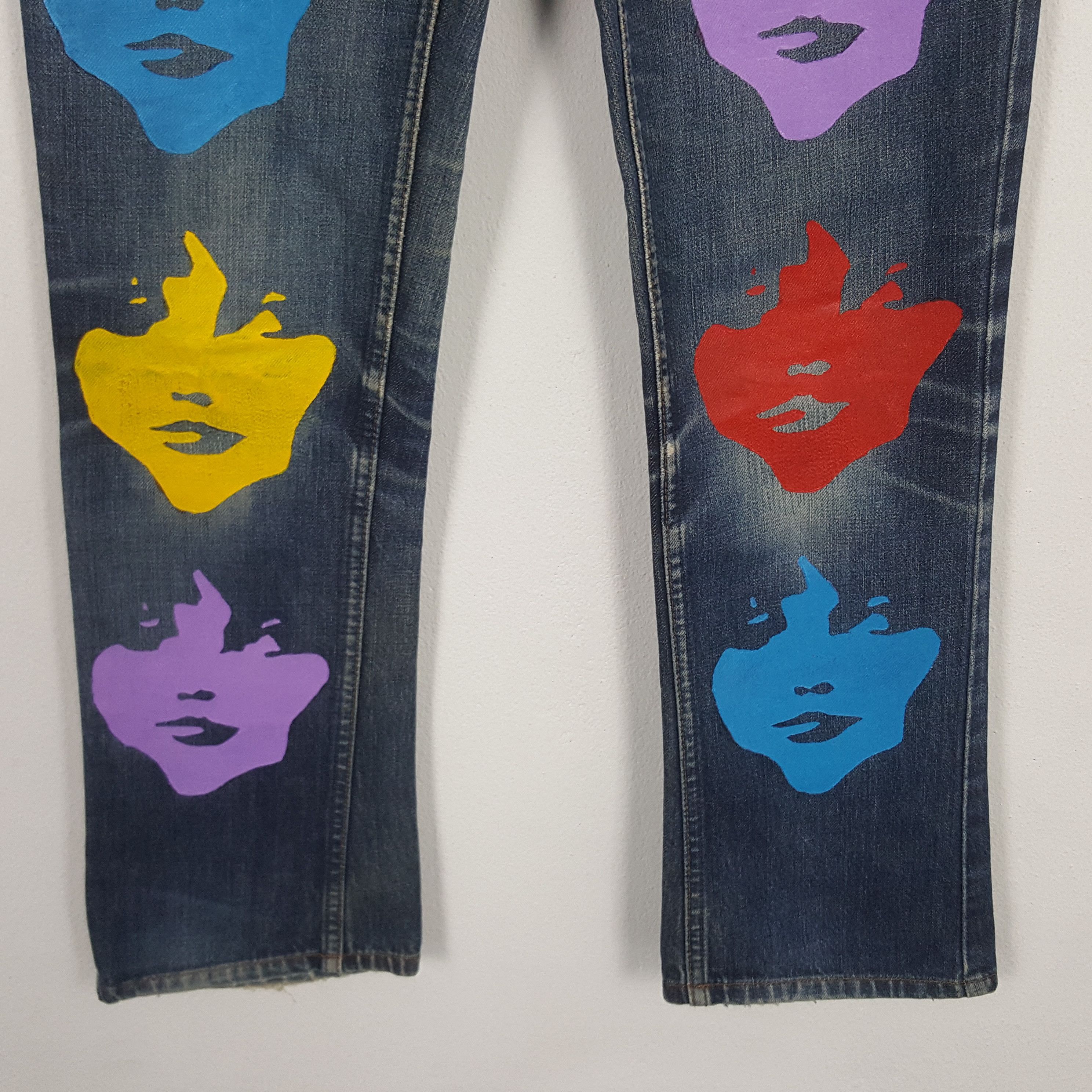 Band Tees × Hysteric Glamour × Vintage Vintage Hysteric Glamour Face Custom Japanese Denim Jeans Size 28" / US 6 / IT 42 - 3 Thumbnail