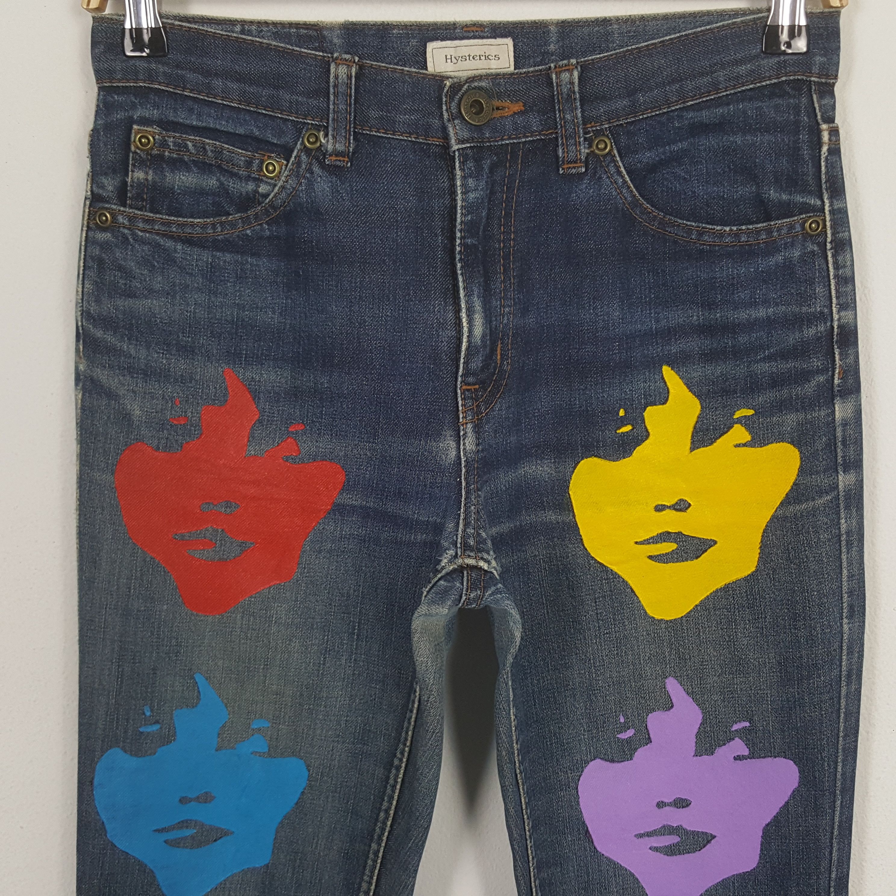 Band Tees × Hysteric Glamour × Vintage Vintage Hysteric Glamour Face Custom Japanese Denim Jeans Size 28" / US 6 / IT 42 - 2 Thumbnail
