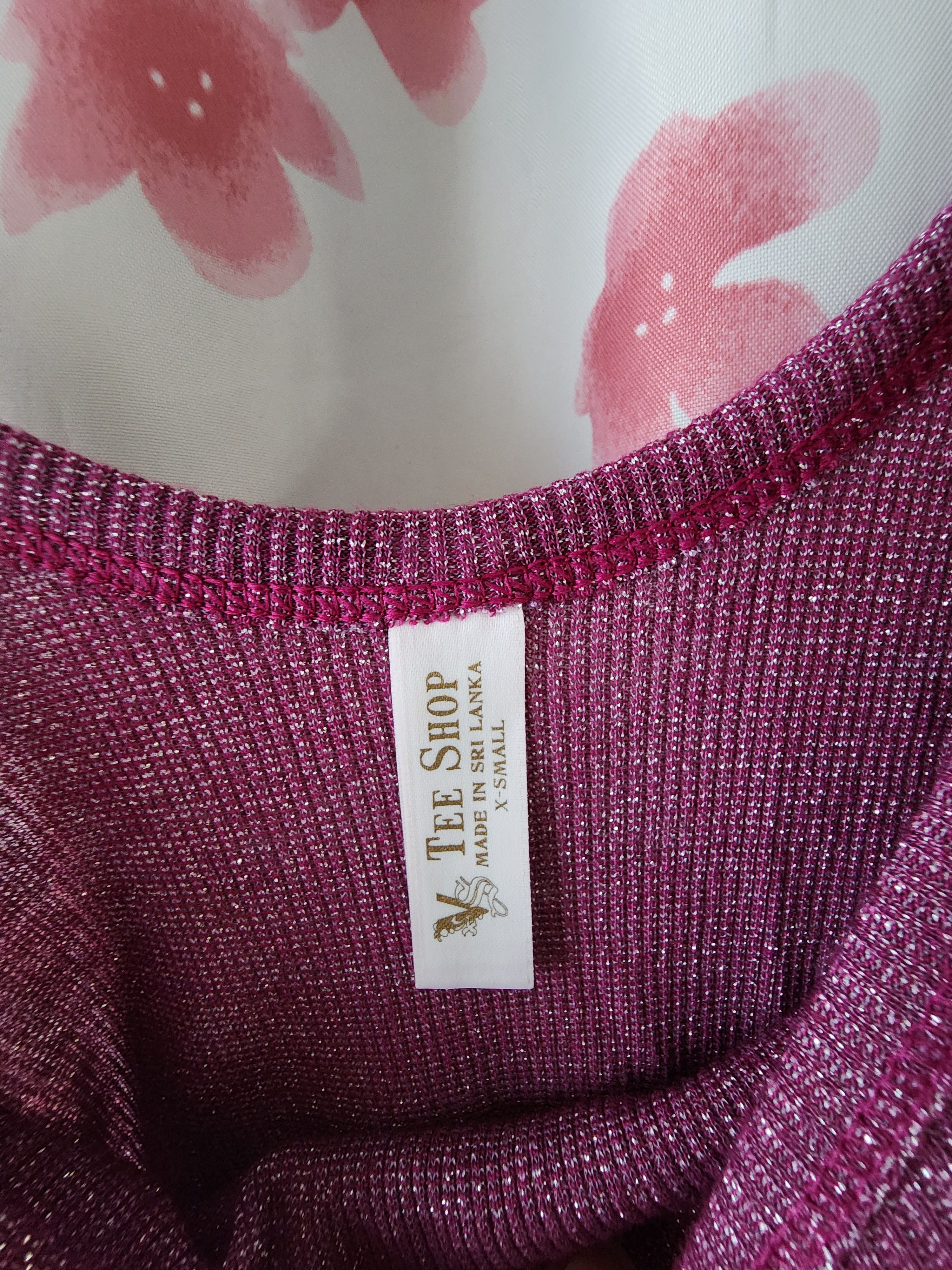 Victoria's Secret Victoria's Secret Plum Silver Glitter Long Sleeve U Neck XS Size XS / US 0-2 / IT 36-38 - 3 Thumbnail
