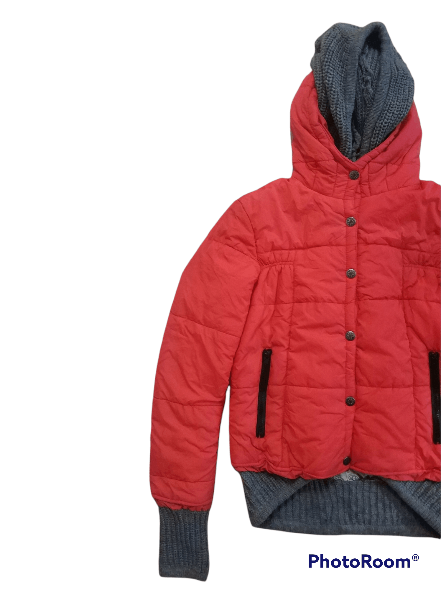 Japanese Brand 🔥Orange Cropped Zoo Forty One Puffer Knit Hoodie Size US S / EU 44-46 / 1 - 5 Thumbnail