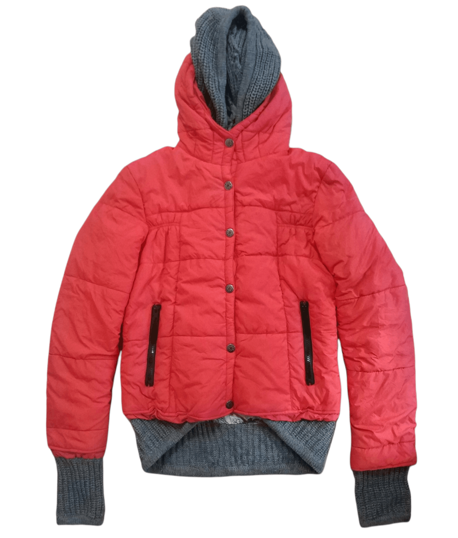 Japanese Brand 🔥Orange Cropped Zoo Forty One Puffer Knit Hoodie Size US S / EU 44-46 / 1 - 1 Thumbnail