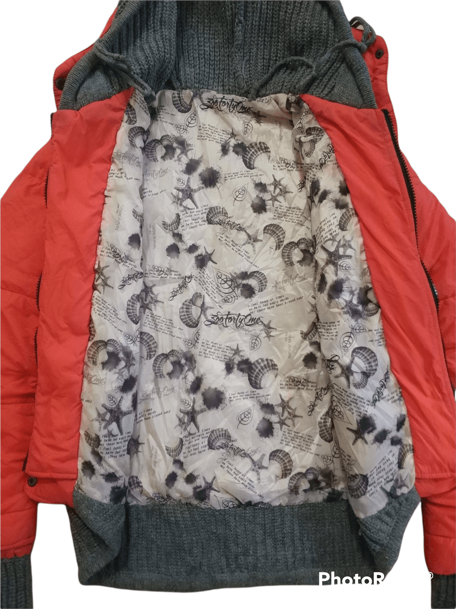 Japanese Brand 🔥Orange Cropped Zoo Forty One Puffer Knit Hoodie Size US S / EU 44-46 / 1 - 4 Thumbnail