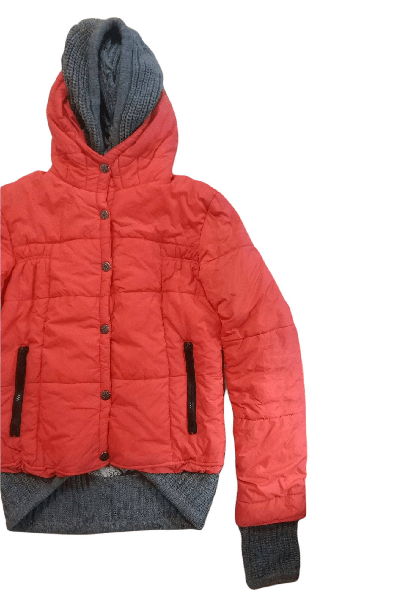 Japanese Brand 🔥Orange Cropped Zoo Forty One Puffer Knit Hoodie Size US S / EU 44-46 / 1 - 3 Thumbnail
