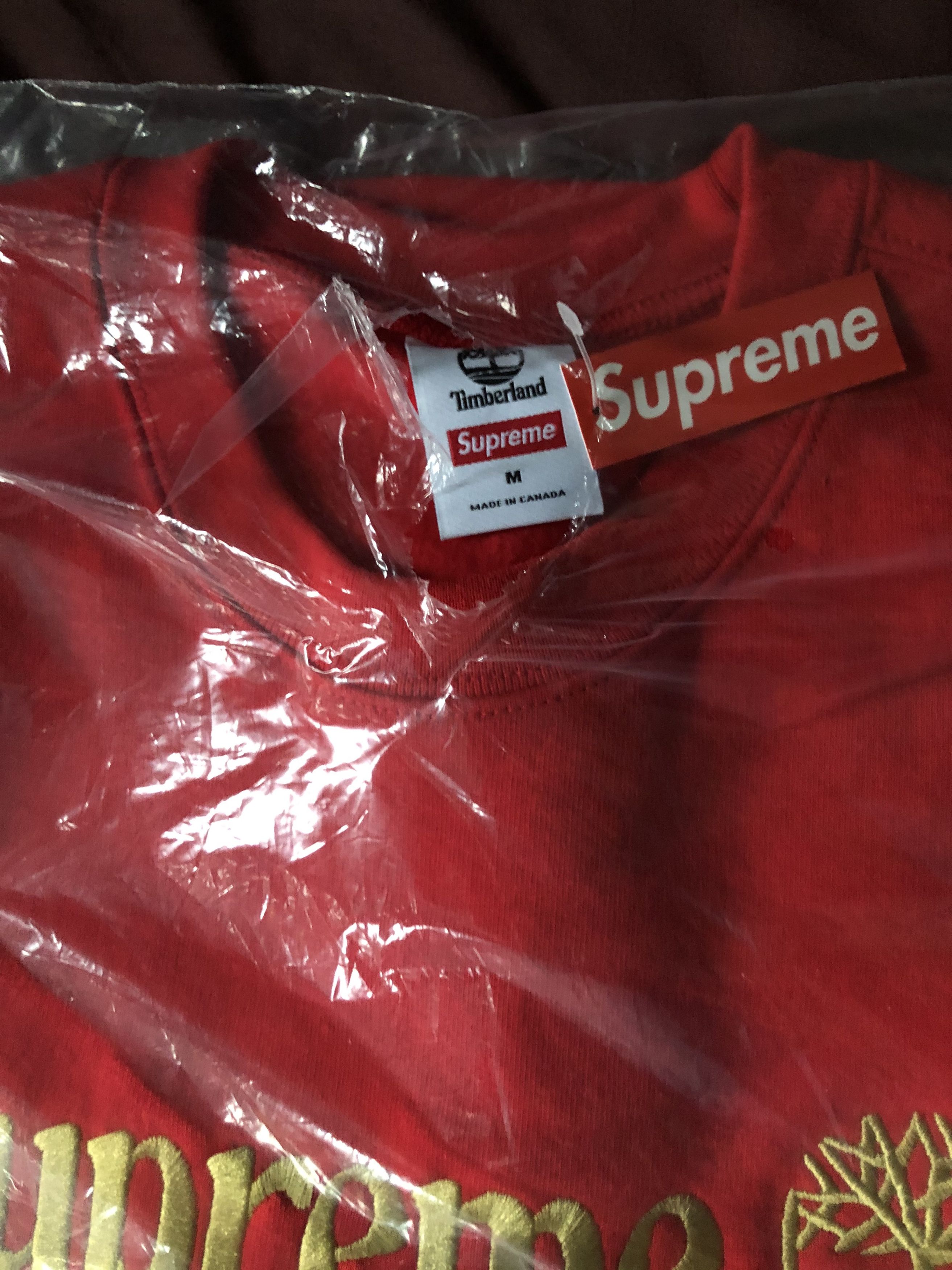 Supreme × Timberland Supreme/Timberland Crewneck - Red Size US M / EU 48-50 / 2 - 2 Thumbnail