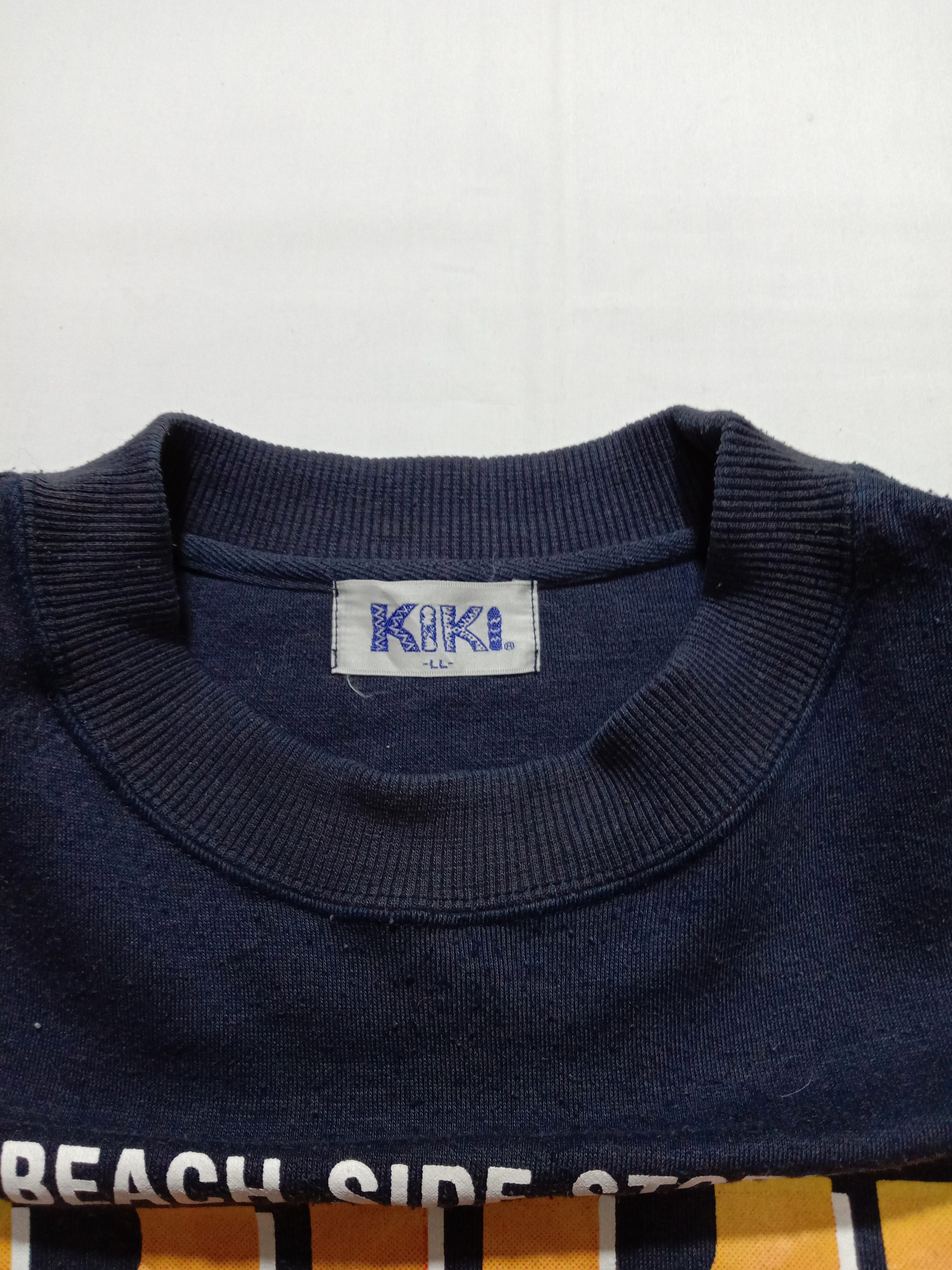Japanese Brand Kiki Sweatshirts Big Spell Out Logo Dark Blue Color Size US L / EU 52-54 / 3 - 2 Thumbnail