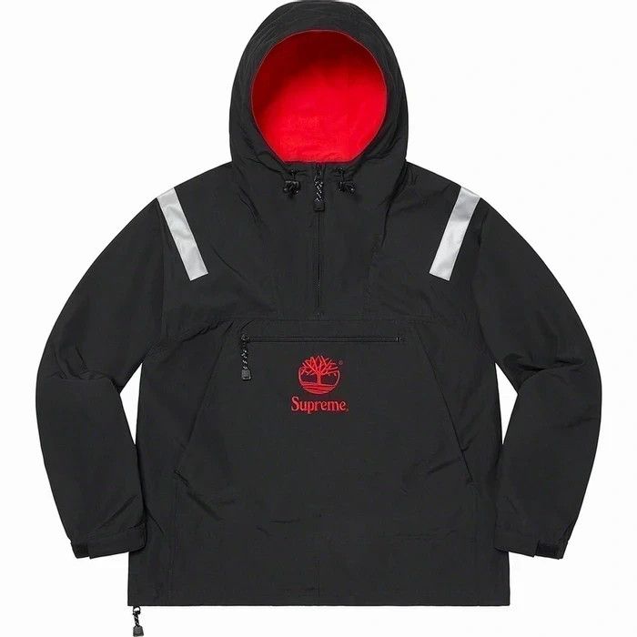 image of Supreme 21Ss Timberland Reflective Taping Anorak Black S, Men's (Size Small)