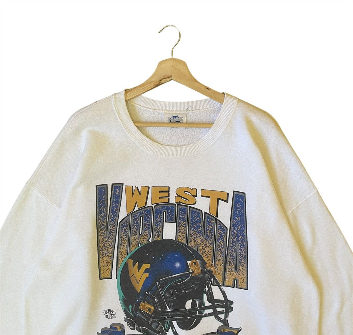 NFL Vintage West Virginia Big Logo Printed Sweatshirt Size XL Size US XL / EU 56 / 4 - 4 Thumbnail