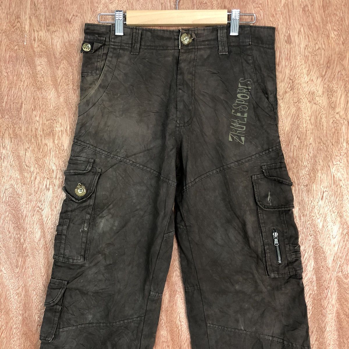 Faded Glory DLL Zhule Sport Brown Multipocket Cargo Pants #c667 Size US 28 / EU 44 - 2 Thumbnail