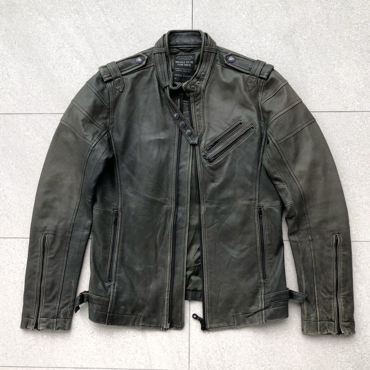 Vintage 🔥FINAL DROP🔥Nicole Club Men Biker Sun Faded Leather Jacket ...