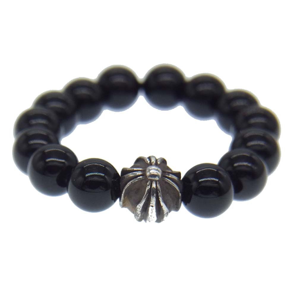 image of Chrome Hearts Beaded Ring in Black, Men's