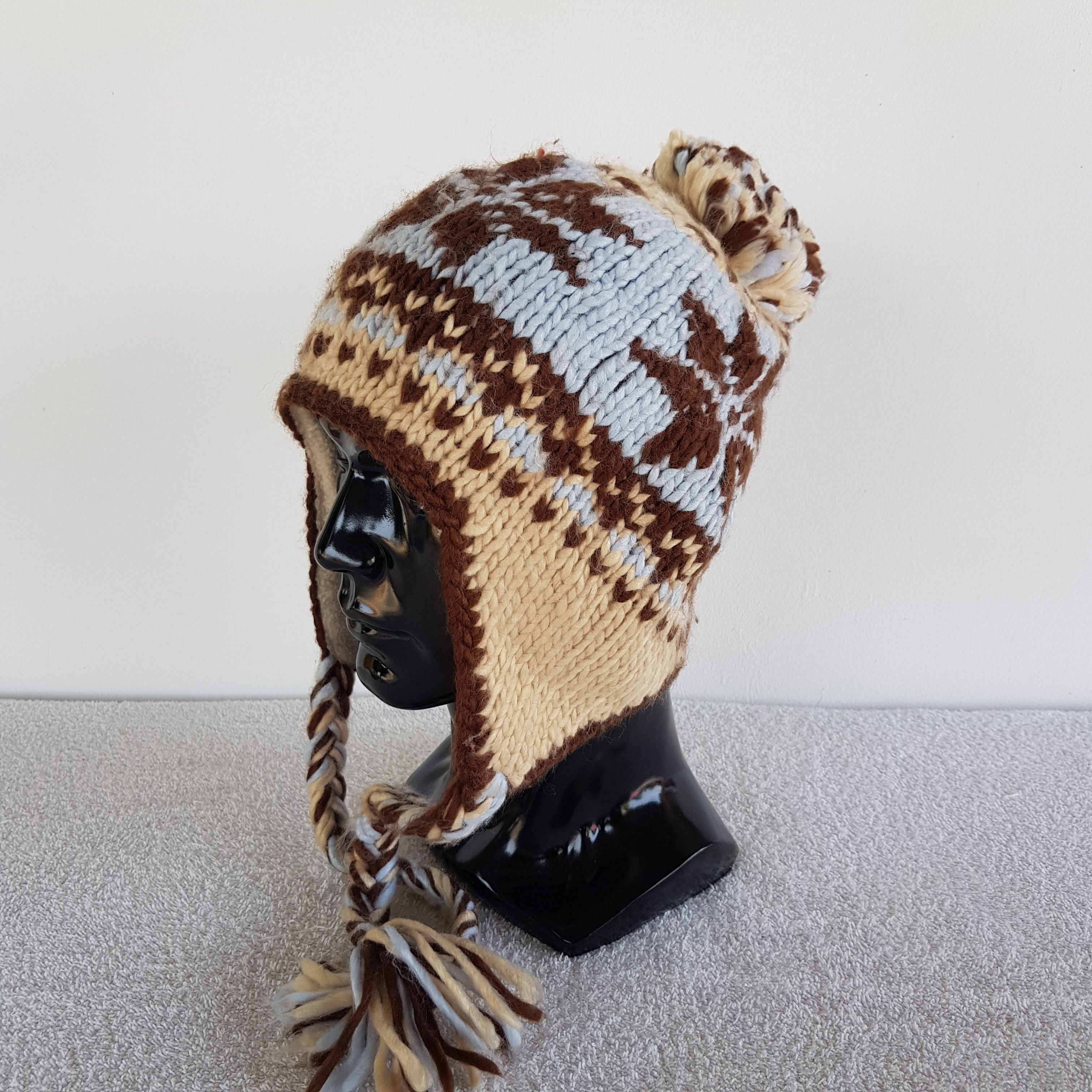 Japanese Brand × Vintage Japanese Beanie Knitted Crochet Snow Cap Earflap Hats Size ONE SIZE - 1 Thumbnail
