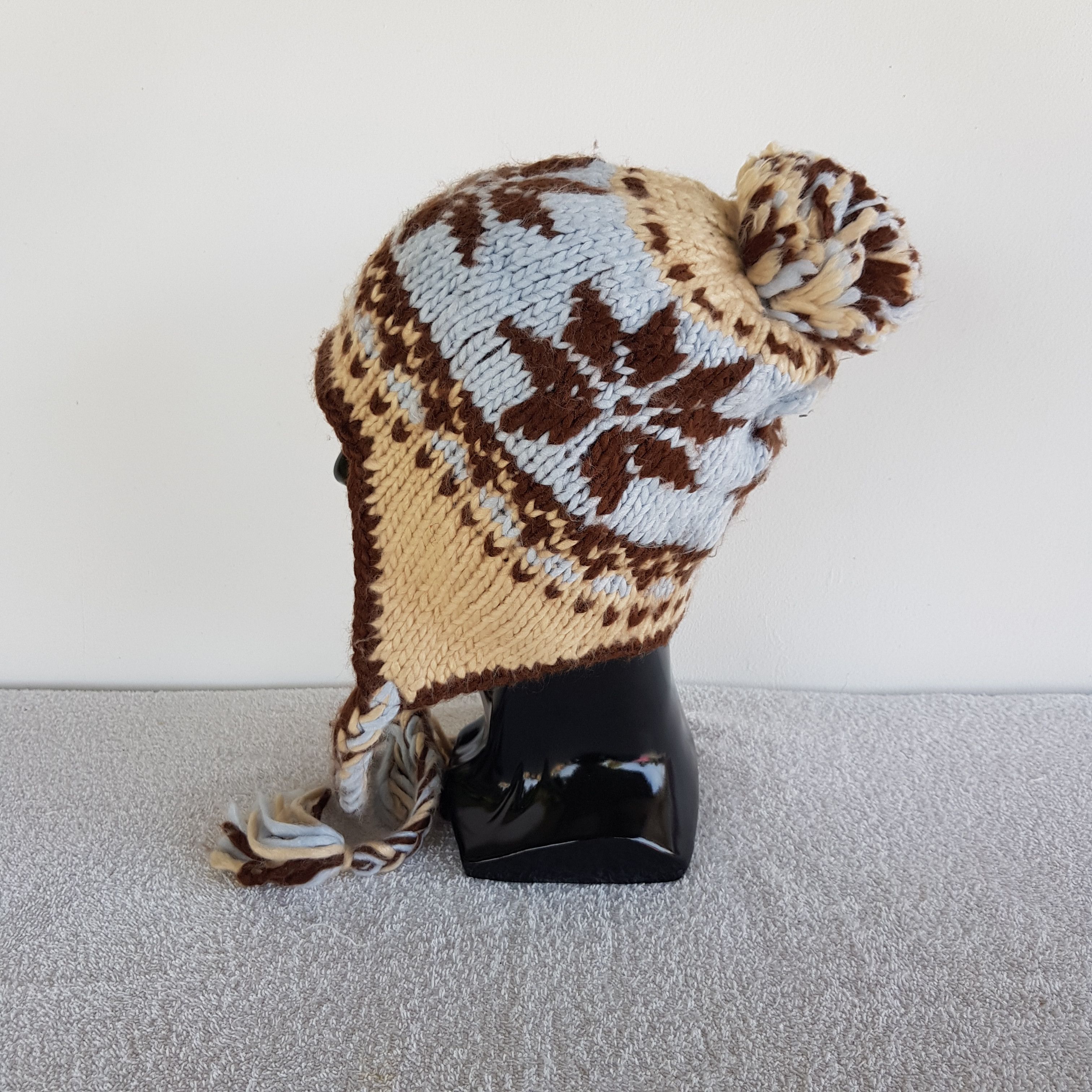 Japanese Brand × Vintage Japanese Beanie Knitted Crochet Snow Cap Earflap Hats Size ONE SIZE - 4 Thumbnail