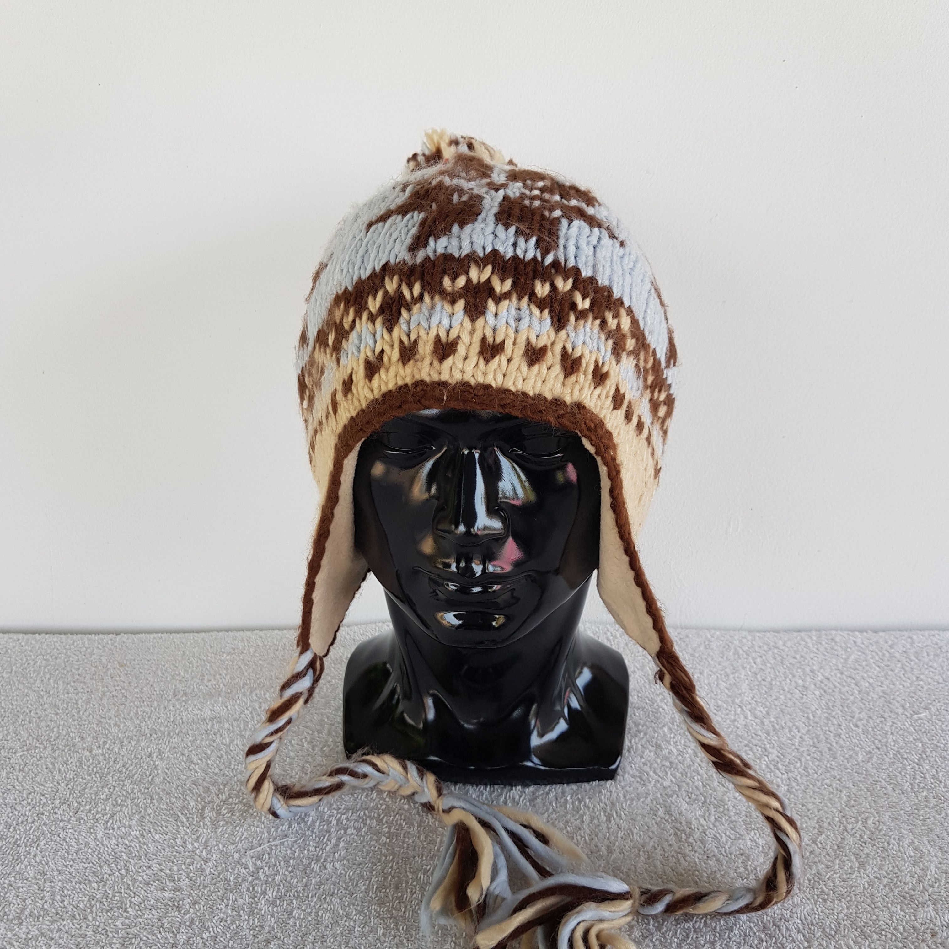 Japanese Brand × Vintage Japanese Beanie Knitted Crochet Snow Cap Earflap Hats Size ONE SIZE - 2 Thumbnail