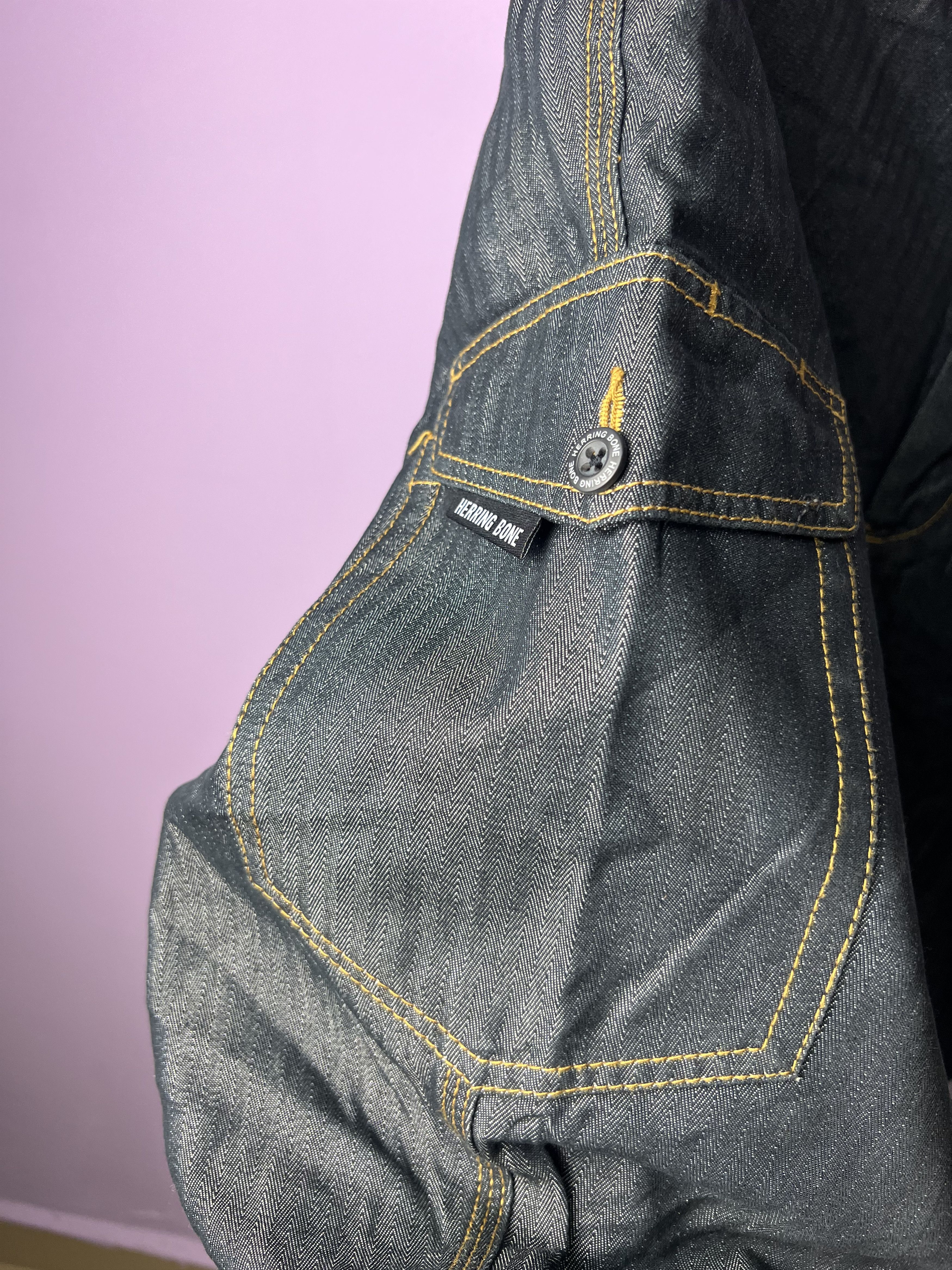 Japanese Brand 🔥Herringbone Denim Cargo Pants Size US 35 - 5 Thumbnail