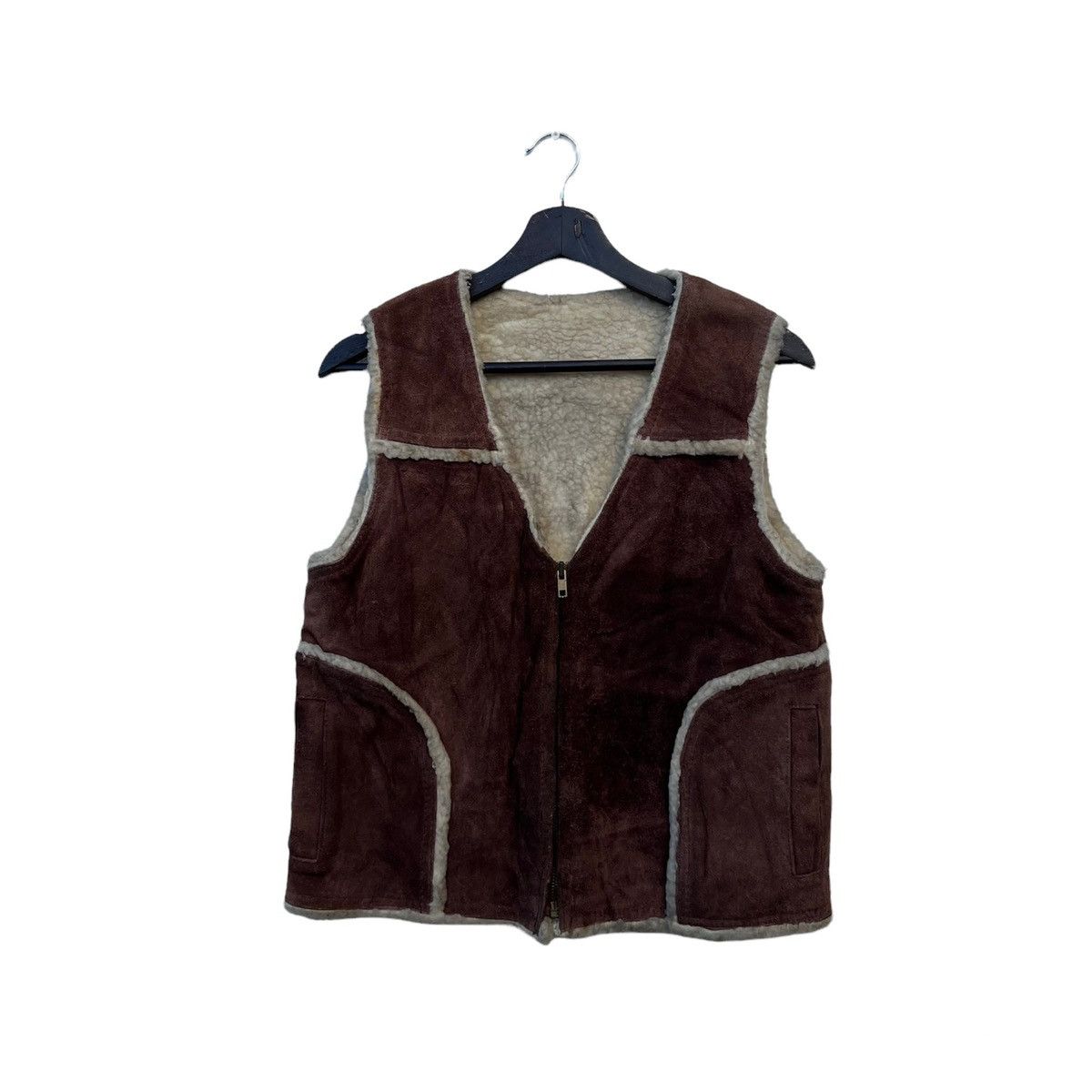 Japanese Brand VINTAGE GENUINE LEATHER MINK FUR LINING VEST TACTICAL Size US M / EU 48-50 / 2 - 1 Thumbnail