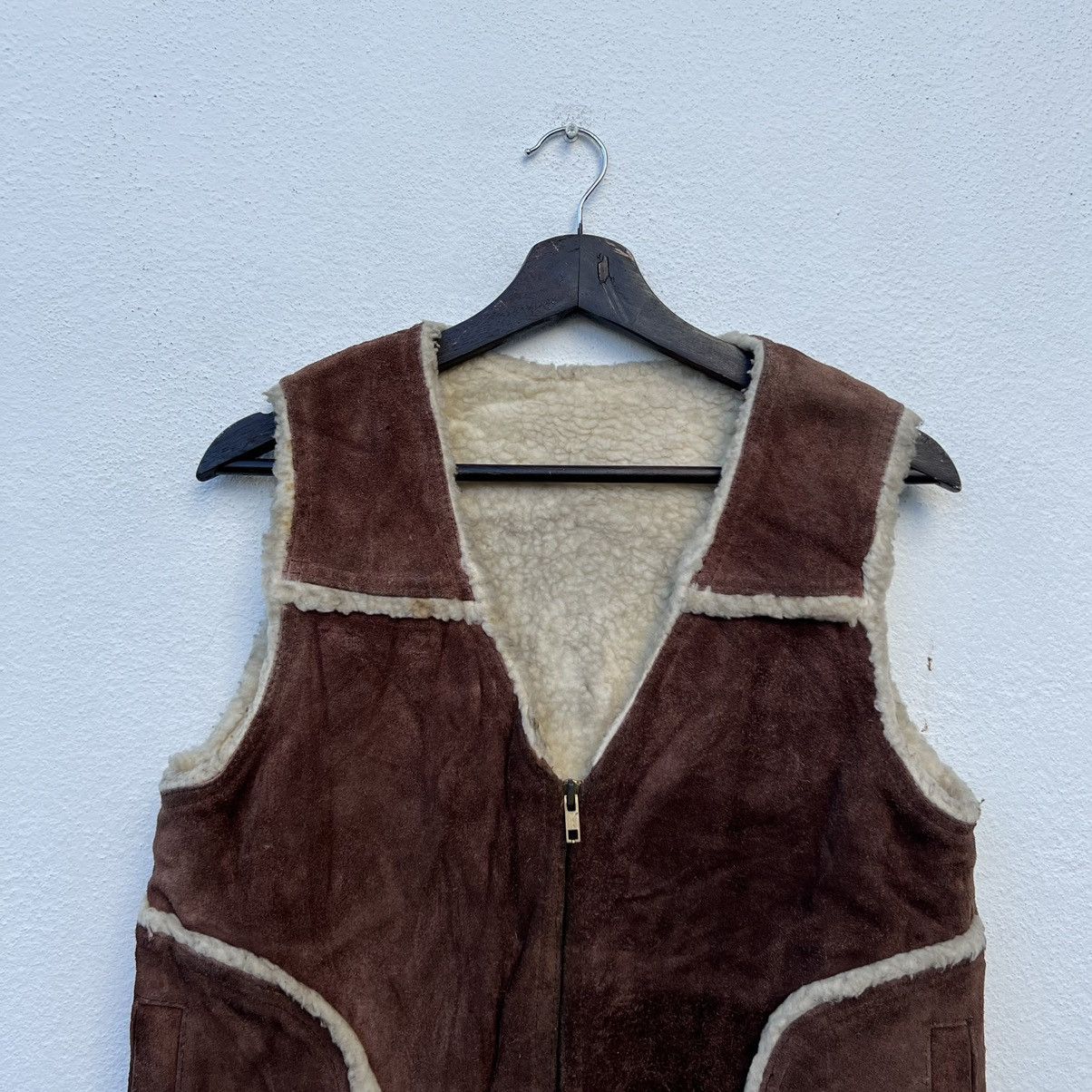 Japanese Brand VINTAGE GENUINE LEATHER MINK FUR LINING VEST TACTICAL Size US M / EU 48-50 / 2 - 3 Thumbnail