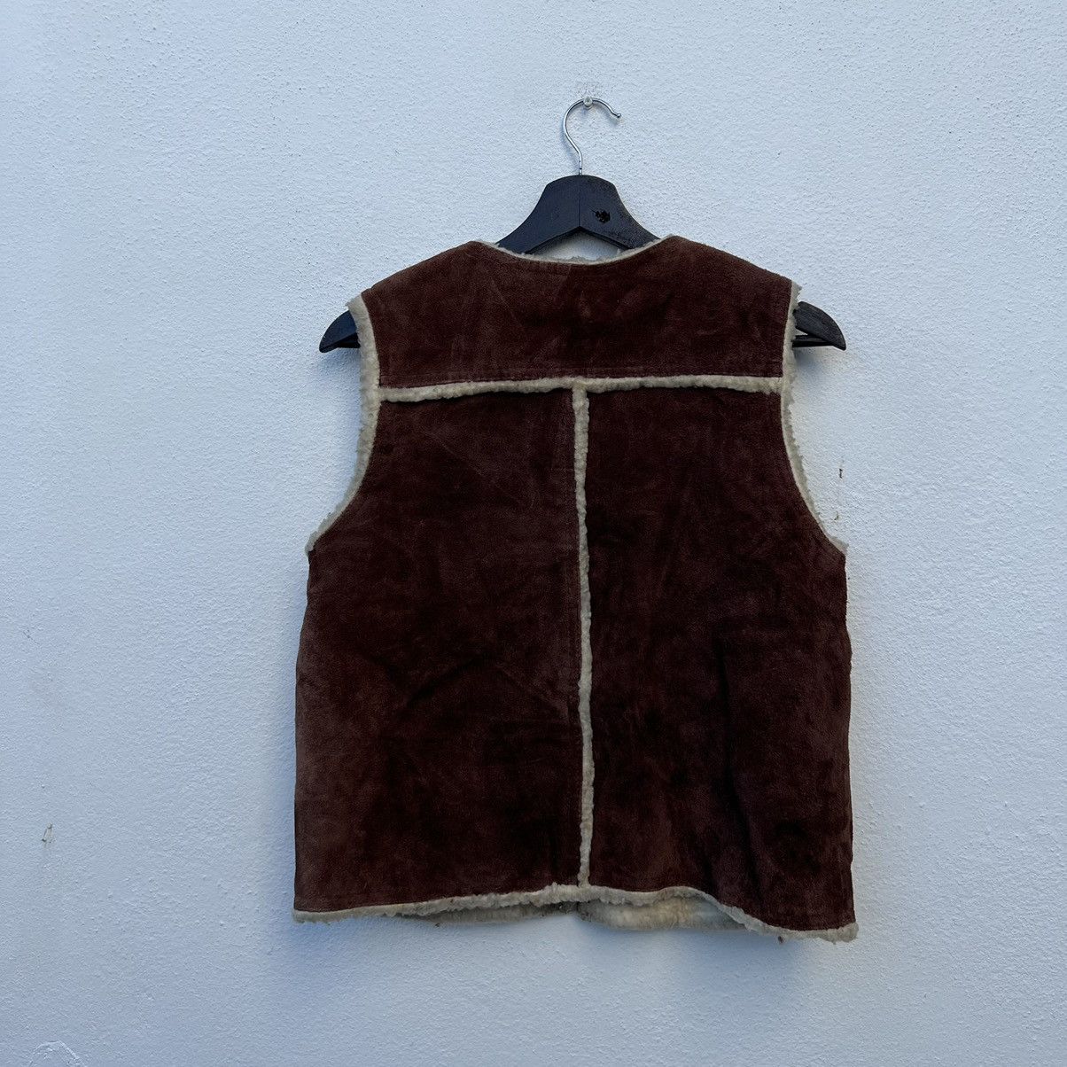 Japanese Brand VINTAGE GENUINE LEATHER MINK FUR LINING VEST TACTICAL Size US M / EU 48-50 / 2 - 8 Thumbnail