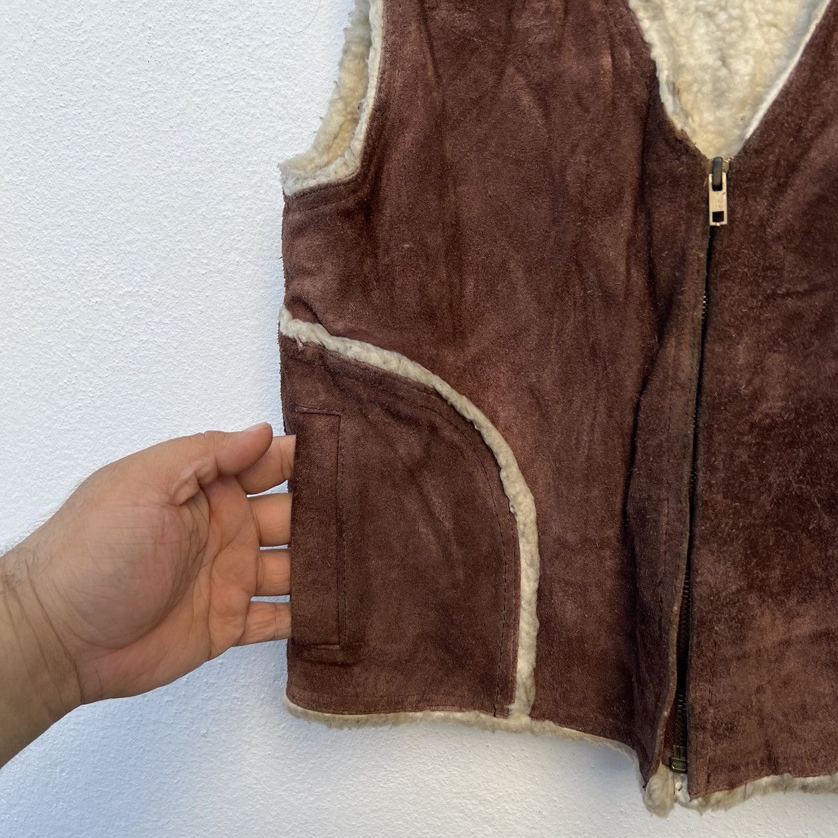 Japanese Brand VINTAGE GENUINE LEATHER MINK FUR LINING VEST TACTICAL Size US M / EU 48-50 / 2 - 6 Thumbnail