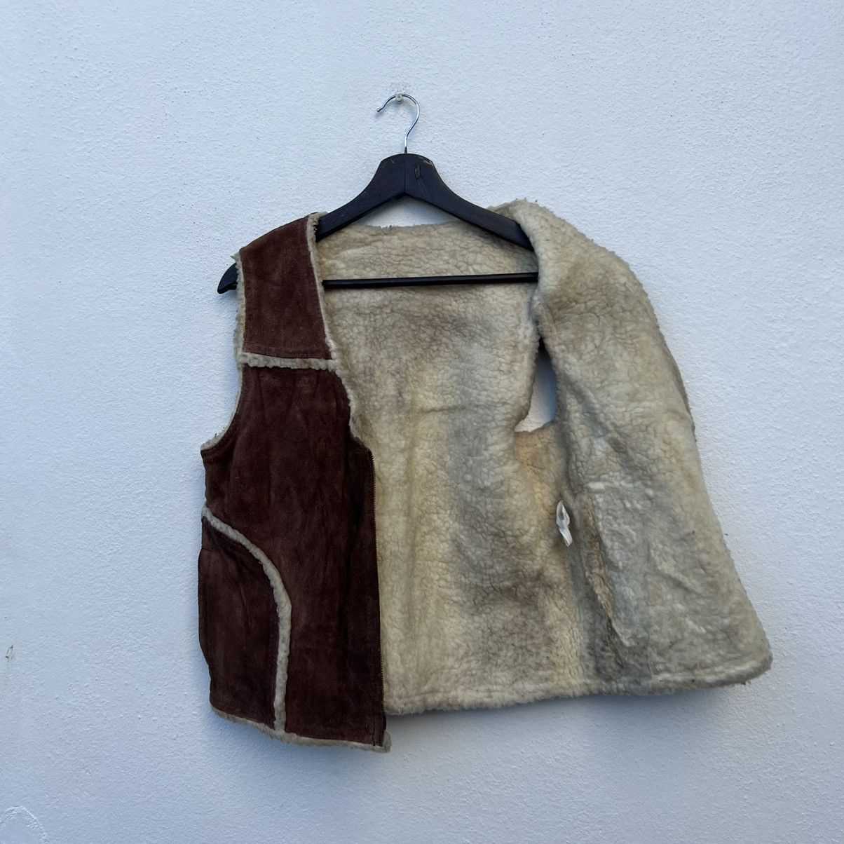 Japanese Brand VINTAGE GENUINE LEATHER MINK FUR LINING VEST TACTICAL Size US M / EU 48-50 / 2 - 10 Thumbnail