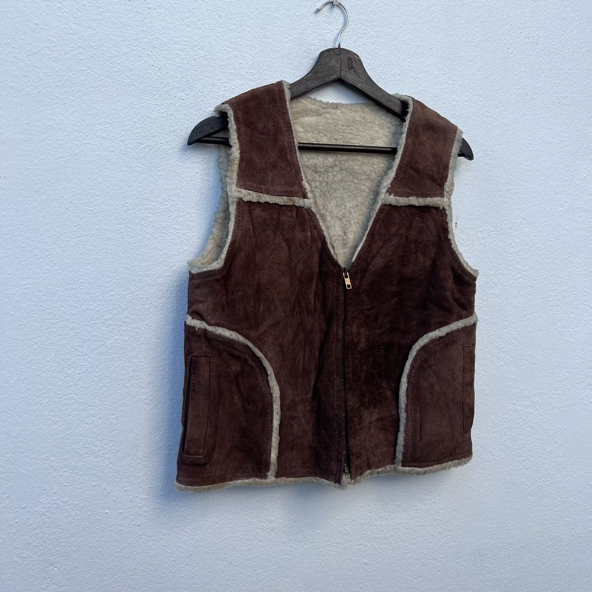 Japanese Brand VINTAGE GENUINE LEATHER MINK FUR LINING VEST TACTICAL Size US M / EU 48-50 / 2 - 5 Thumbnail