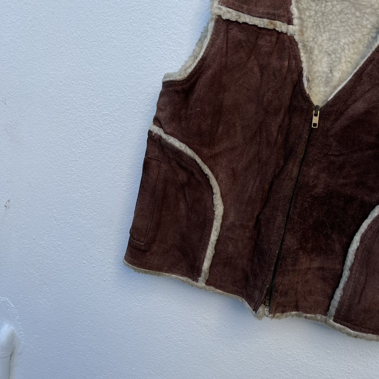 Japanese Brand VINTAGE GENUINE LEATHER MINK FUR LINING VEST TACTICAL Size US M / EU 48-50 / 2 - 4 Thumbnail