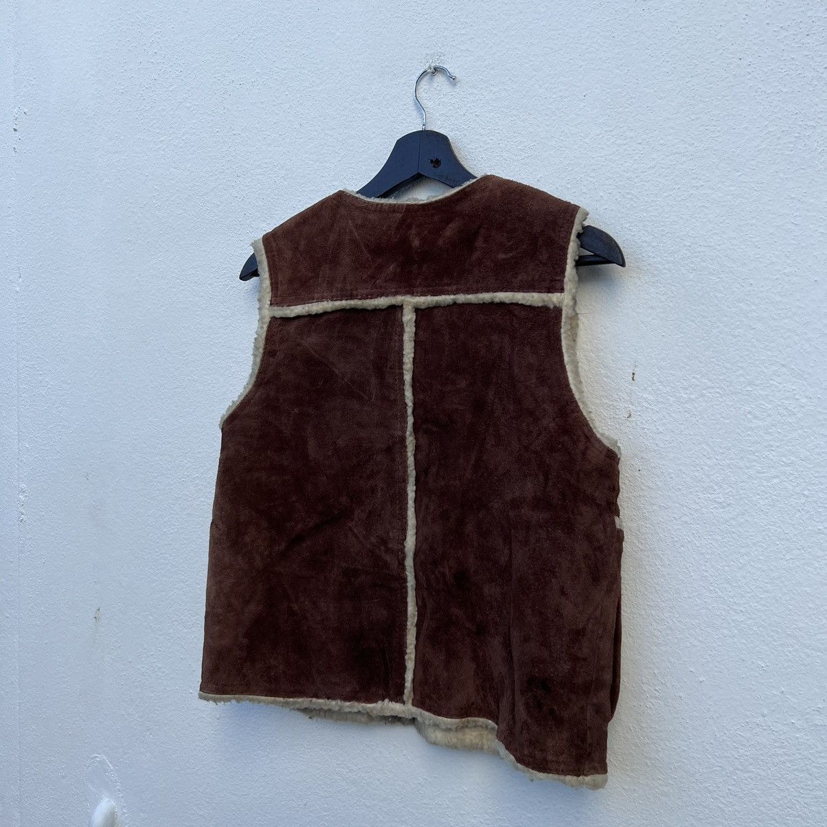 Japanese Brand VINTAGE GENUINE LEATHER MINK FUR LINING VEST TACTICAL Size US M / EU 48-50 / 2 - 9 Thumbnail