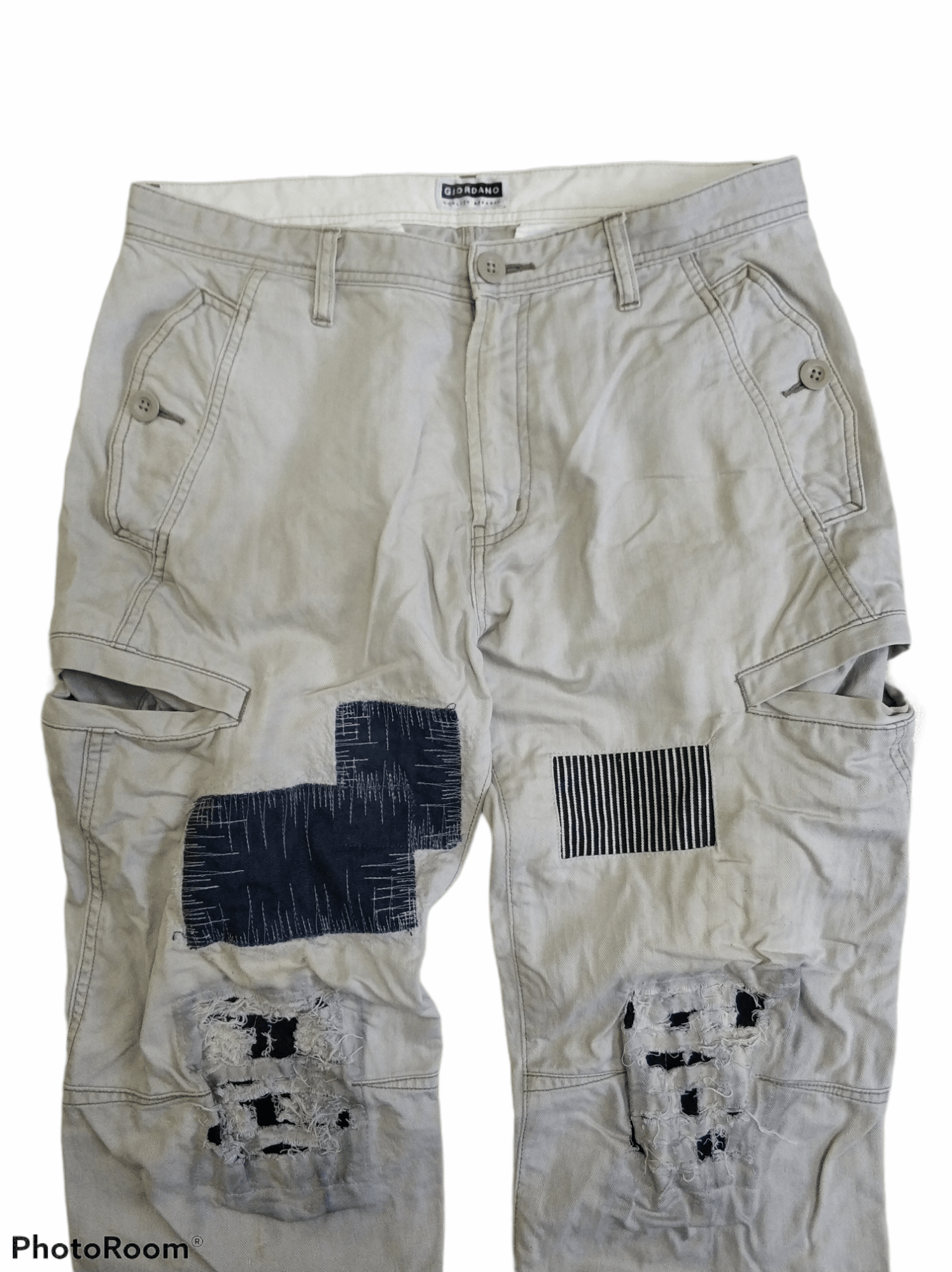 Giordano 🔥Rework Patchwork Giordano Cargo Pants Size US 33 - 4 Thumbnail
