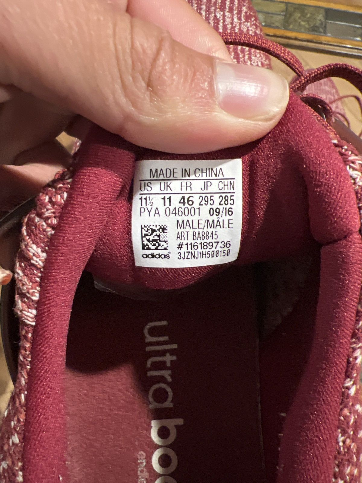 Adidas Ultraboost 3.0 Burgundy Size US 11.5 / EU 44-45 - 5 Thumbnail