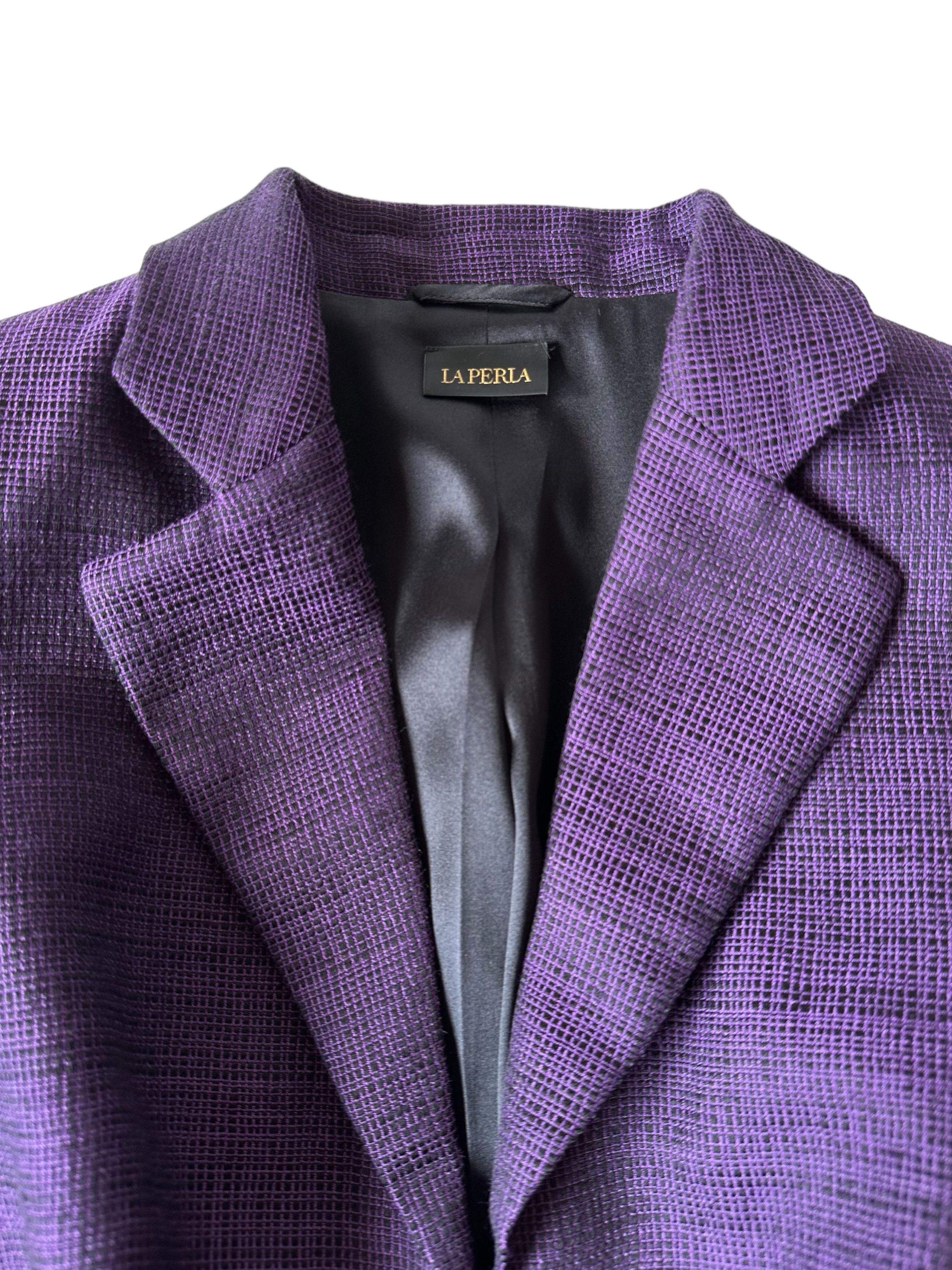 La Perla La Perla Runaway Corset Wool Silk Blazer Jacket Purple US4 Size S / US 4 / IT 40 - 8 Thumbnail