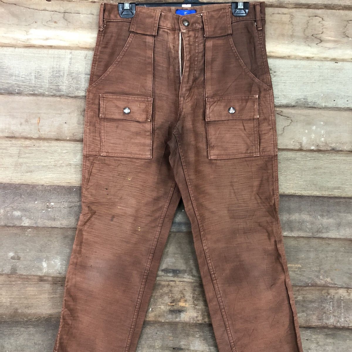 Vintage Walking Jumper faded Dark Brown Cargo bush Pants #c956 Size US 28 / EU 44 - 4 Thumbnail