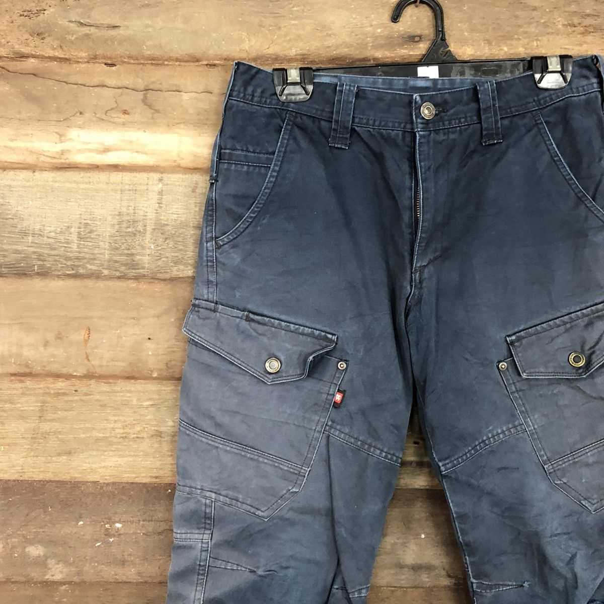 Faded Glory DLL Burtle Dark Blue Multipocket Cargo Pants #c944 Size US 27 - 6 Thumbnail