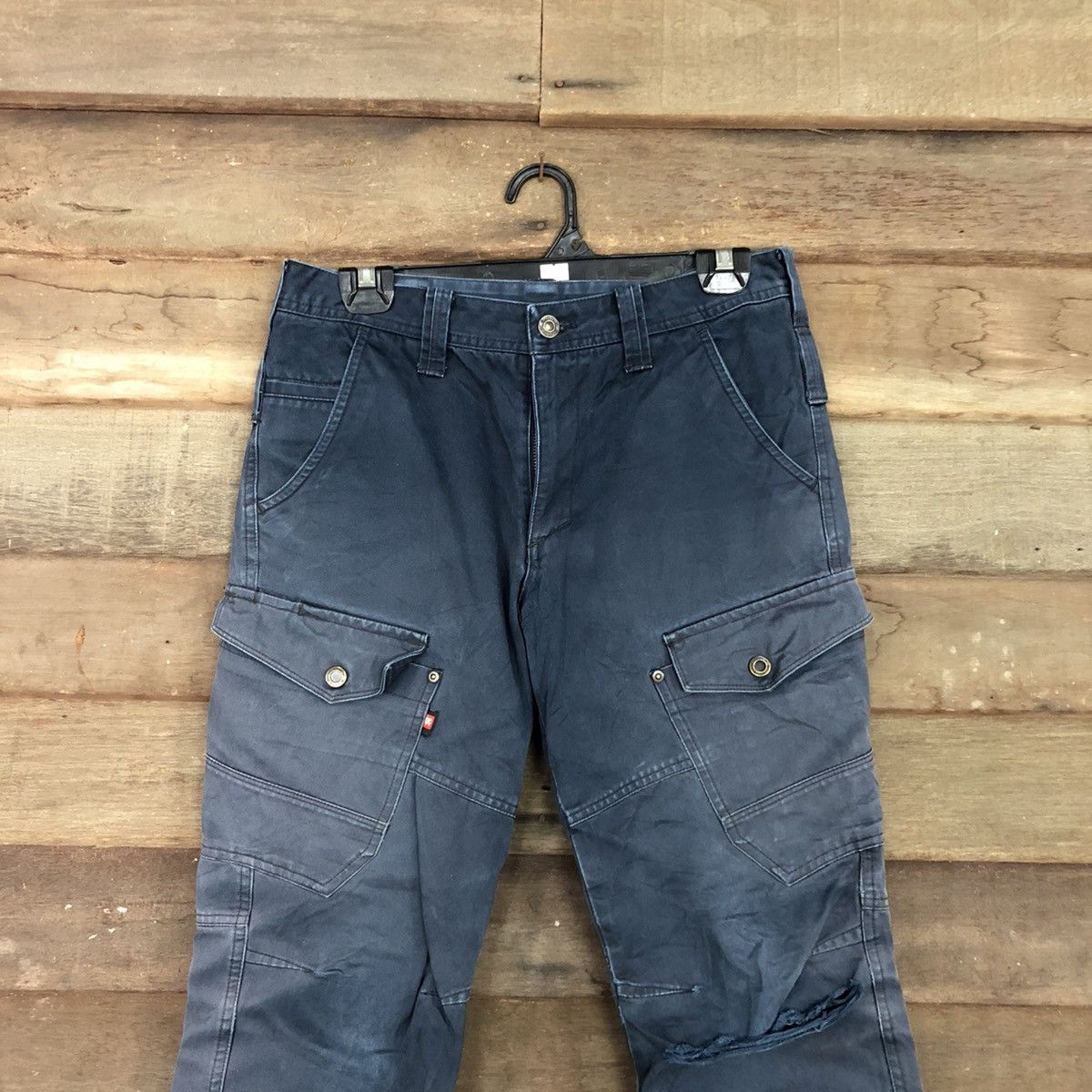 Faded Glory DLL Burtle Dark Blue Multipocket Cargo Pants #c944 Size US 27 - 2 Thumbnail