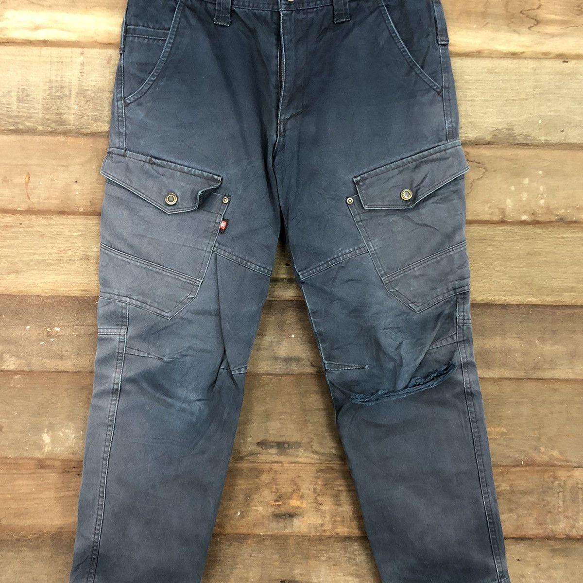 Faded Glory DLL Burtle Dark Blue Multipocket Cargo Pants #c944 Size US 27 - 4 Thumbnail