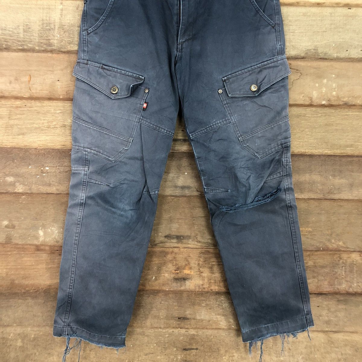 Faded Glory DLL Burtle Dark Blue Multipocket Cargo Pants #c944 Size US 27 - 3 Thumbnail