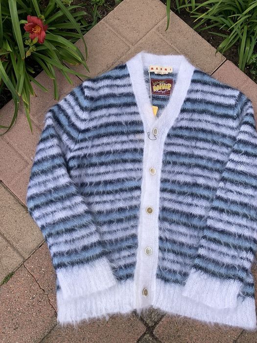 Marni RARE GRAIL Marni fuzzy mohair ice clash cardigan | Grailed