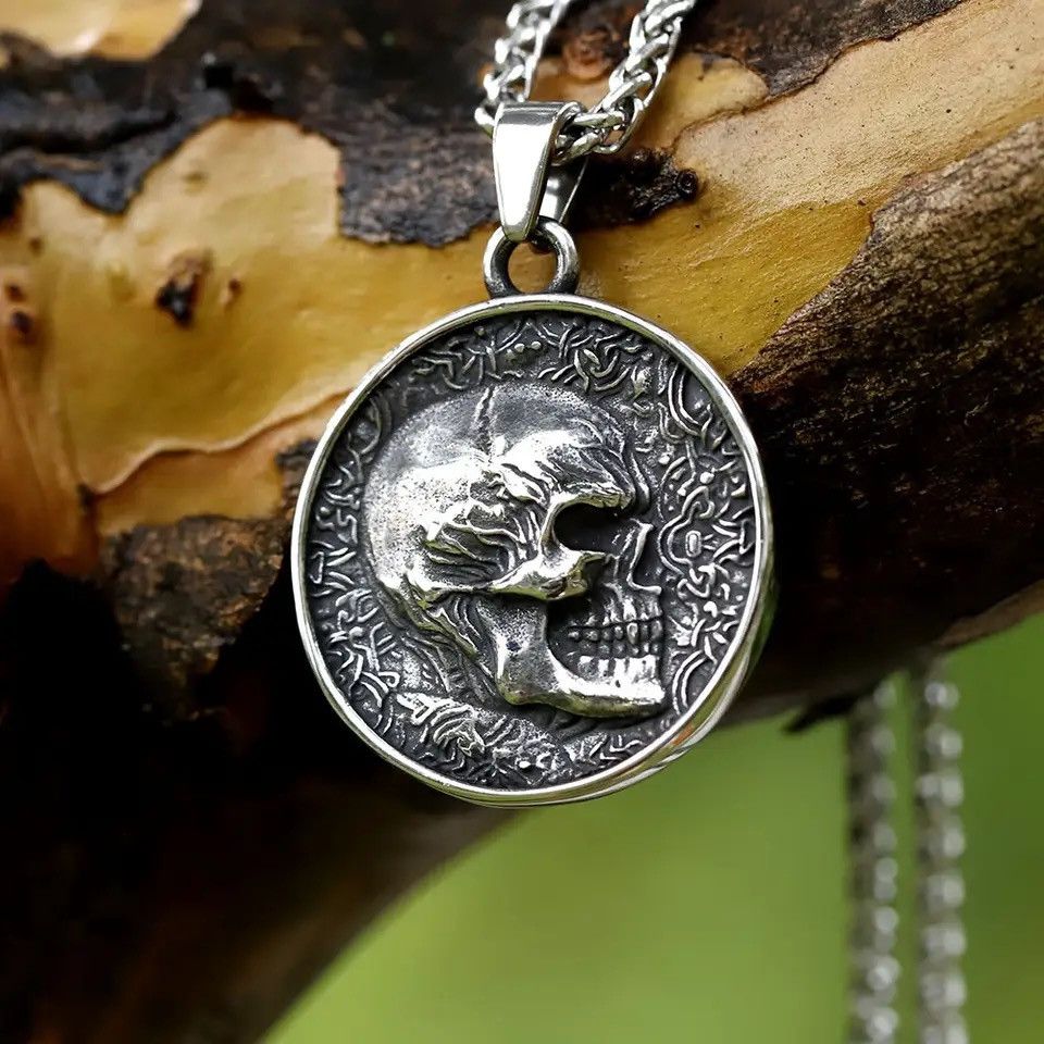 Jewelry Double-sided Skeleton Pendant Chain Necklace Size ONE SIZE - 3 Thumbnail