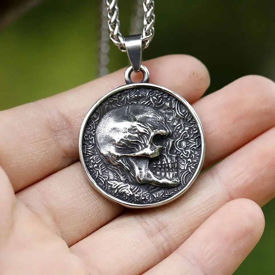Jewelry Double-sided Skeleton Pendant Chain Necklace Size ONE SIZE - 2 Thumbnail