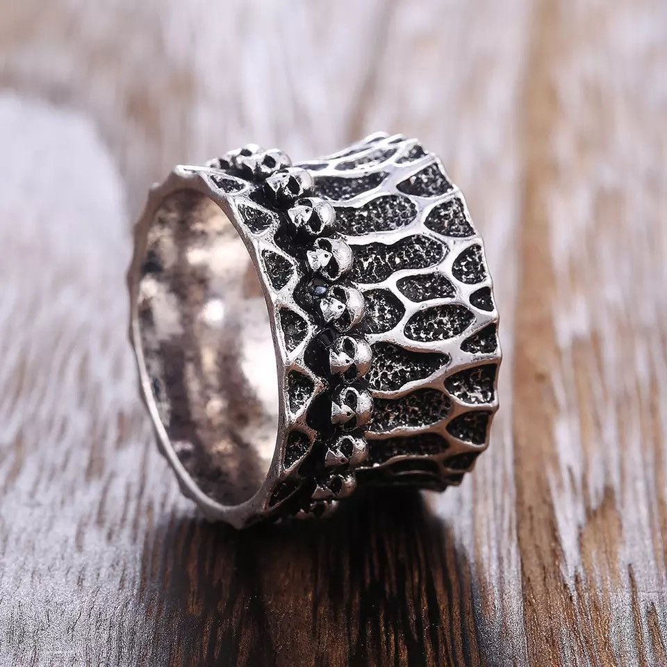 Jewelry Hip Hop Skull Head Personality Ring Size ONE SIZE - 4 Thumbnail