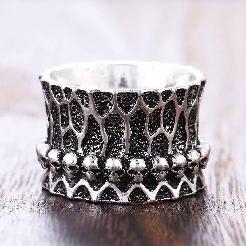 Jewelry Hip Hop Skull Head Personality Ring Size ONE SIZE - 3 Thumbnail