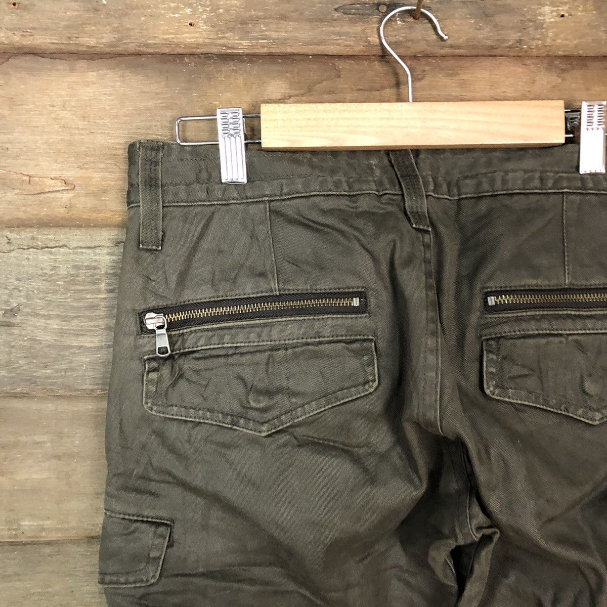 Japanese Brand Se Hing Craks Green Cargo Multipocket Pants #3452 Size US 30 / EU 46 - 14 Thumbnail