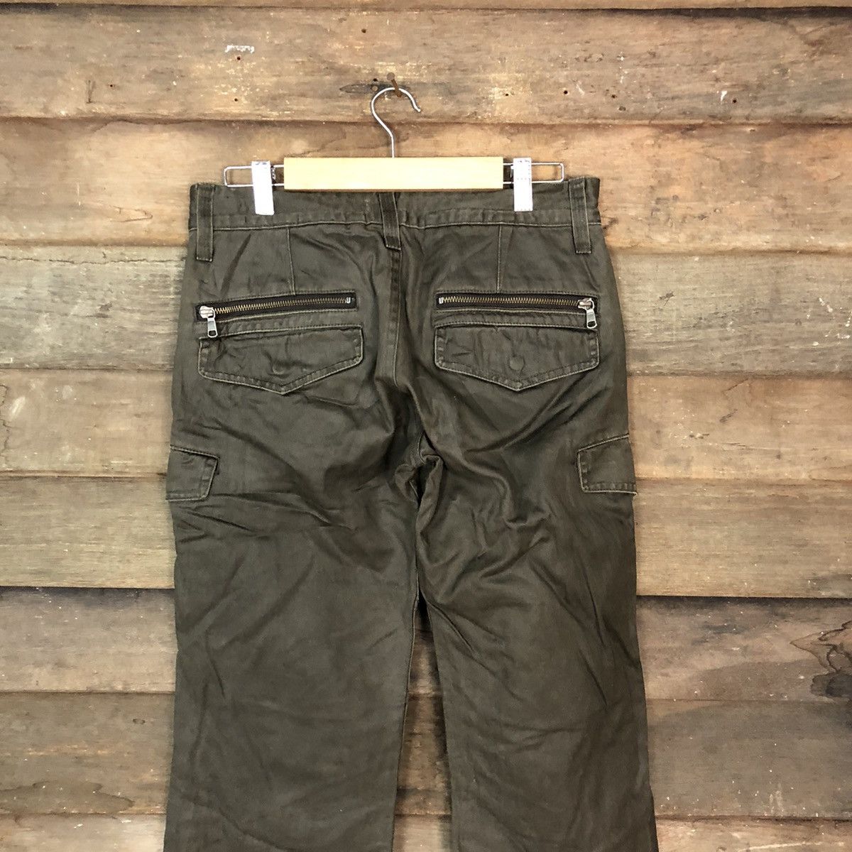 Japanese Brand Se Hing Craks Green Cargo Multipocket Pants #3452 Size US 30 / EU 46 - 12 Thumbnail