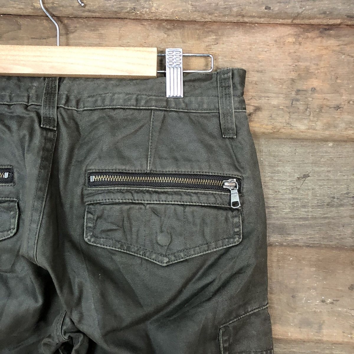 Japanese Brand Se Hing Craks Green Cargo Multipocket Pants #3452 Size US 30 / EU 46 - 15 Thumbnail