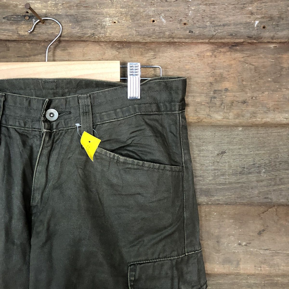 Japanese Brand Se Hing Craks Green Cargo Multipocket Pants #3452 Size US 30 / EU 46 - 5 Thumbnail