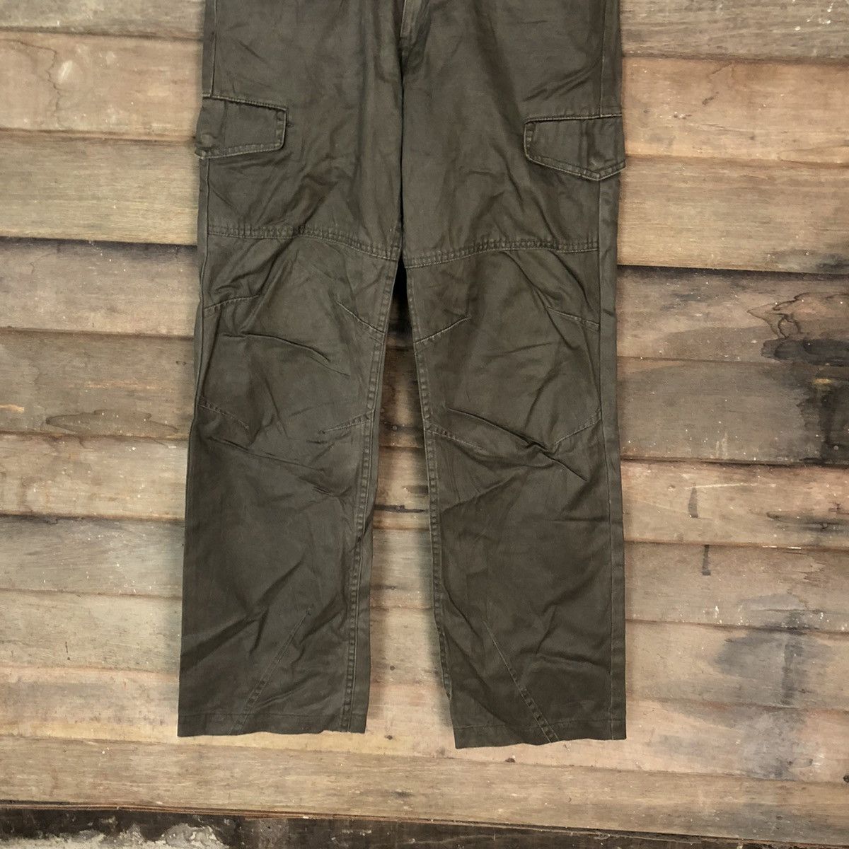 Japanese Brand Se Hing Craks Green Cargo Multipocket Pants #3452 Size US 30 / EU 46 - 3 Thumbnail
