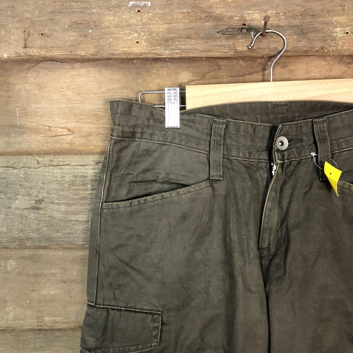Japanese Brand Se Hing Craks Green Cargo Multipocket Pants #3452 Size US 30 / EU 46 - 4 Thumbnail