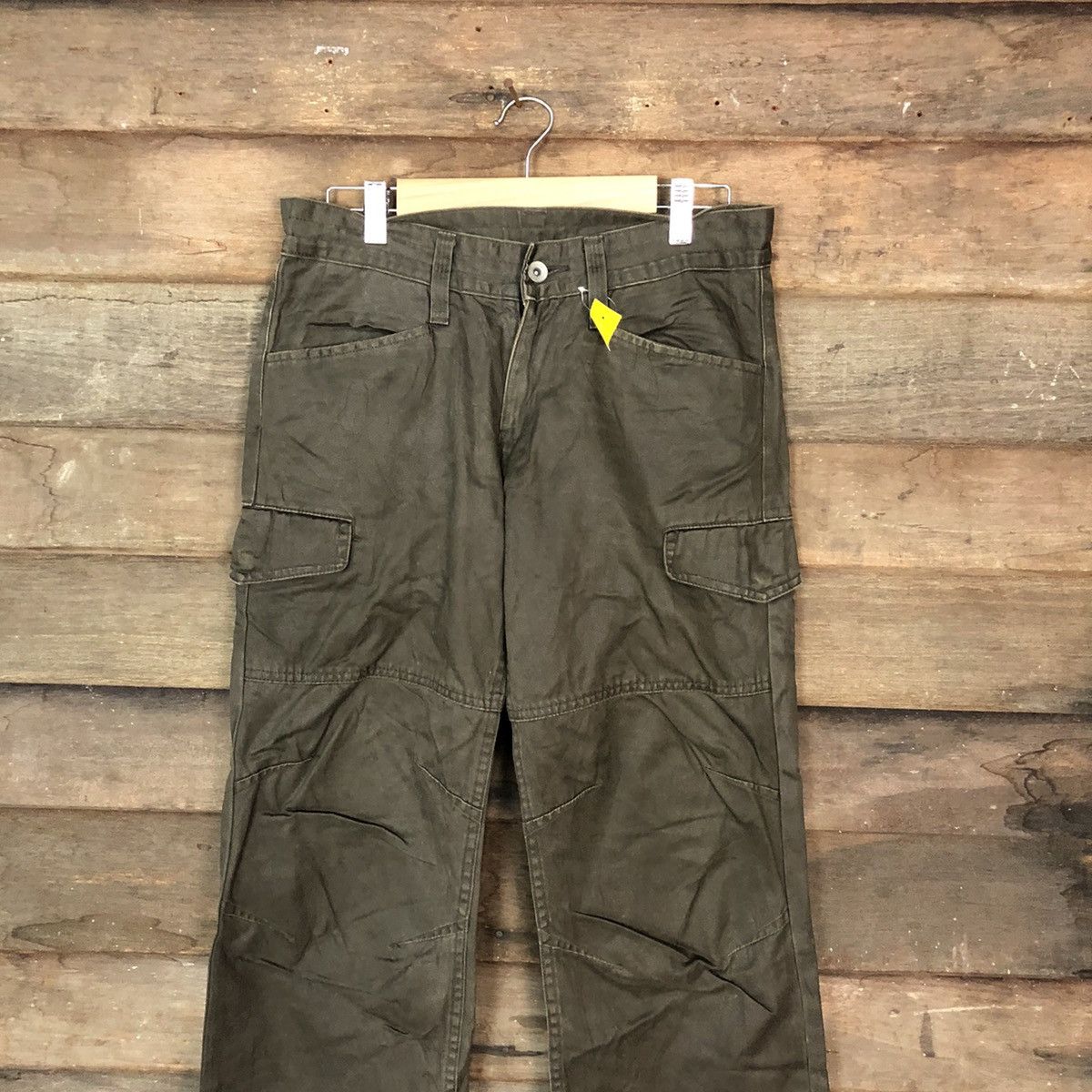Japanese Brand Se Hing Craks Green Cargo Multipocket Pants #3452 Size US 30 / EU 46 - 2 Thumbnail