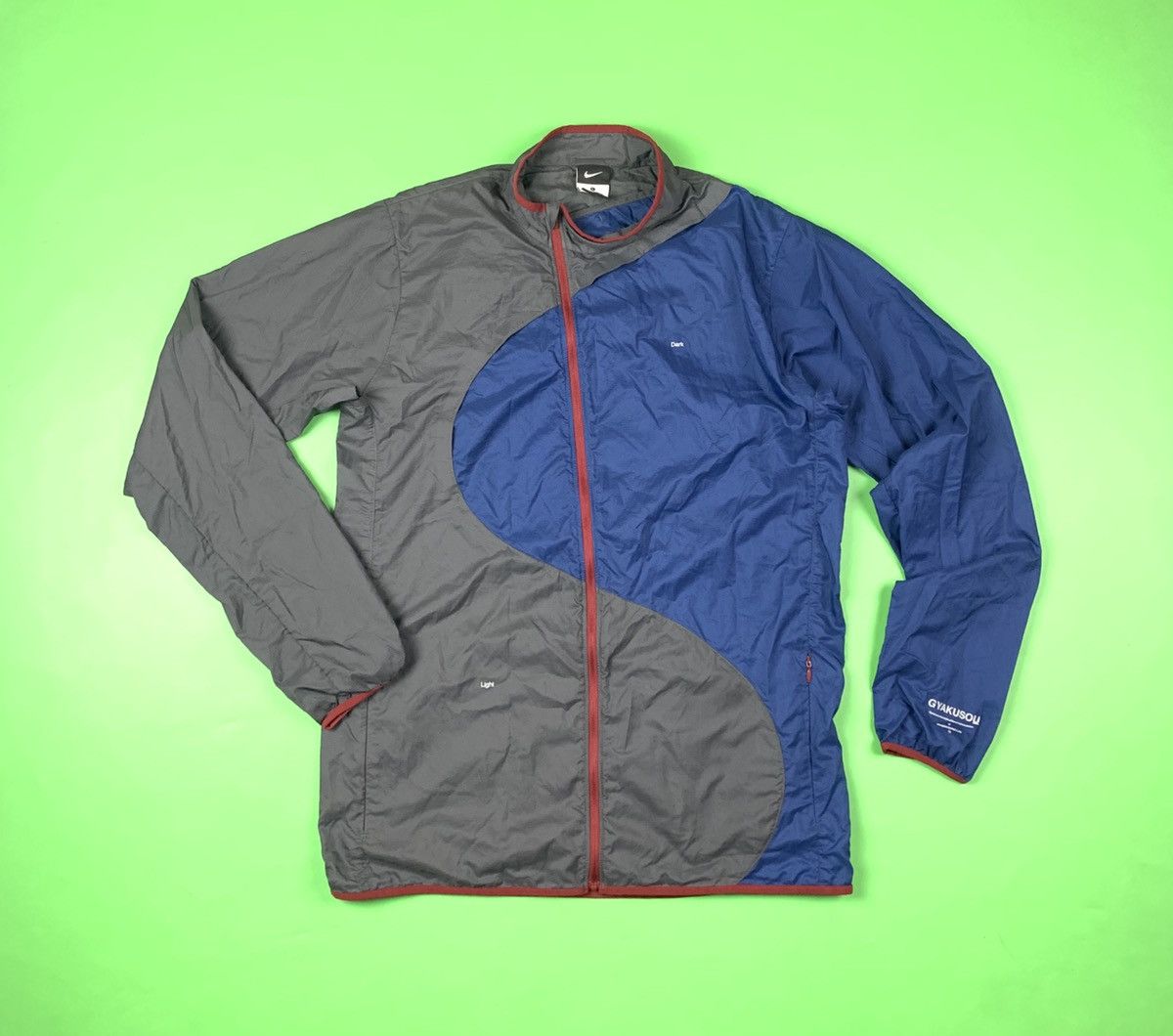image of Ss 14 Gyakusou “Dark / Light” Men’S Nylon Jacket in Blue, Men's (Size Medium)