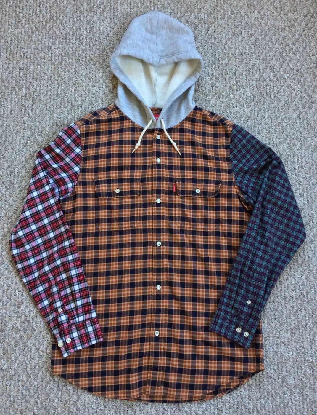 Pre-owned Supreme F/w 2014  Hooded Flannel In Multicolor